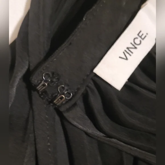 ​Vince. Black Sunburst Pleated Neck Halter Maxi Dress - 10 - Picture 9 of 15